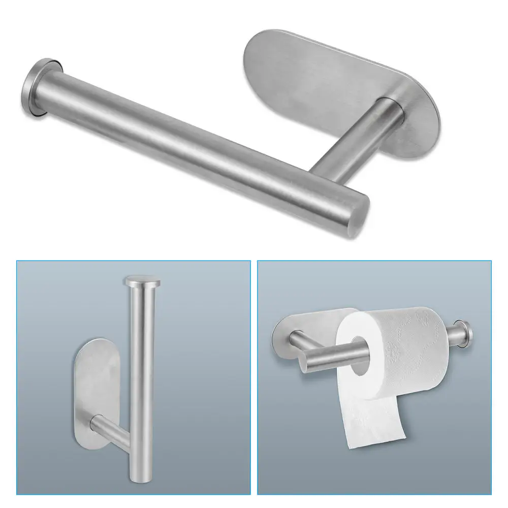 Stainless Steel Kitchen Toilet Roll Holder Self Adhesive Stick on Bathroom Tissue Towel Rack Stand Storage | Дом и сад