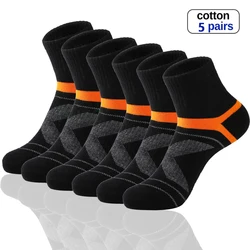 High Quality 5 Pairs Lot Men's Cotton Socks Black Sports Socks Casual Run Winter Socks Men Breathable Male Sock Sokken Size38-45