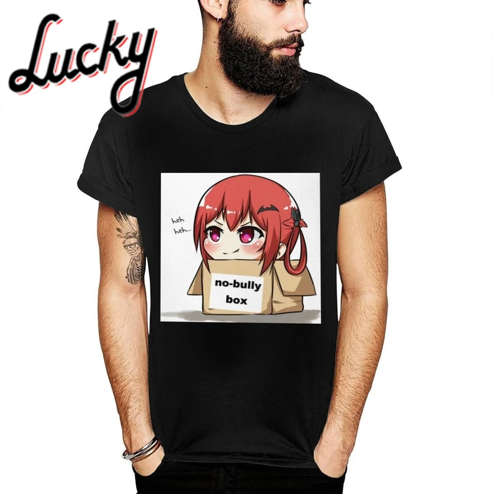 Футболка мужская с круглым вырезом приталенная рубашка принтом аниме и мемом в