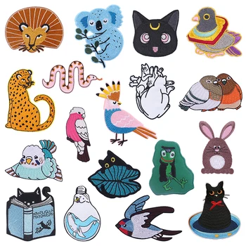 

Cartoon Cute Animals Embroidered Patches for Clothing Stickers Iron On Pathes On Clothes Stripe For T-shirt Clothing Patch Decor