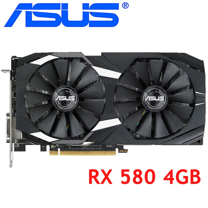 Видеокарта ASUS RX 580 4 Гб 256Bit GDDR5 видеокарты для AMD RX 500 серии VGA карты RX580 4 Гб RX580 используется DisplayPort HDMI DVI