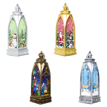 

1PC Night Light Christmas Elk Snowman Santa Religious Lantern Light Retro Lantern Christmas Lamp Creative Children's Night Light