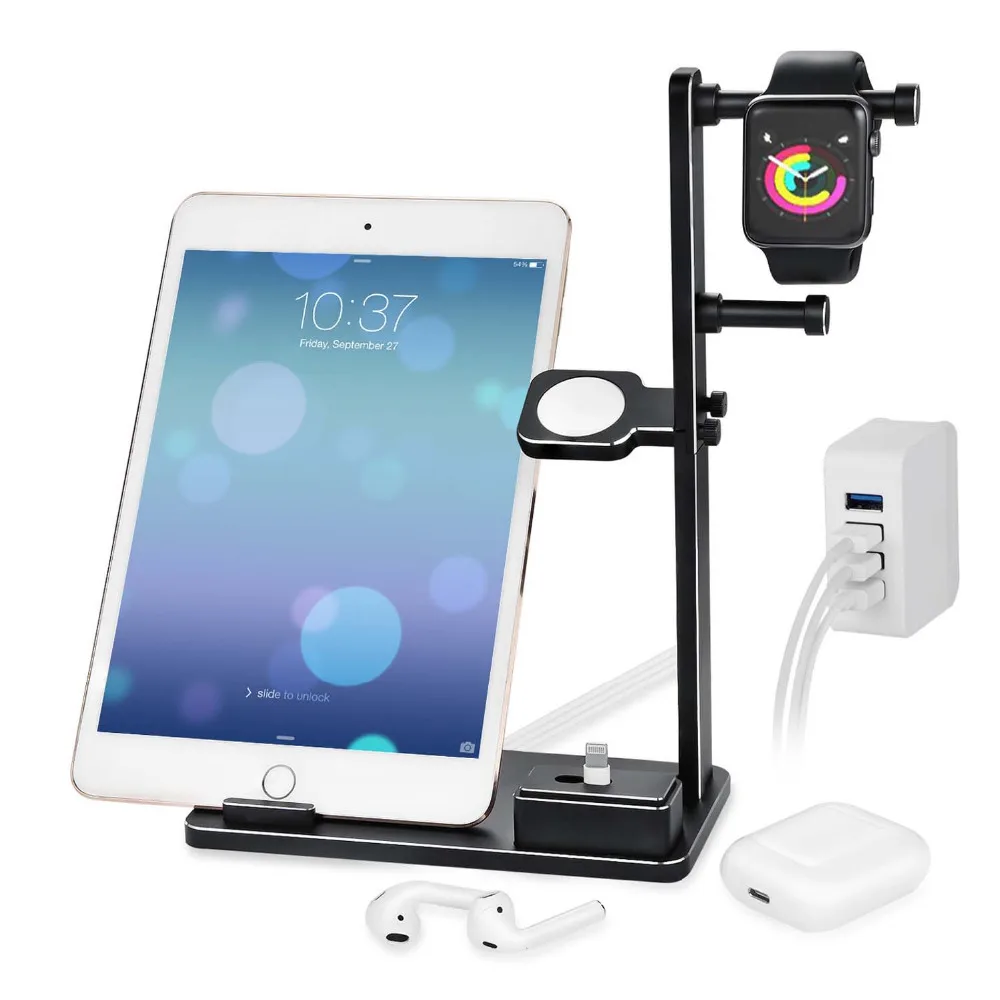 Besegad Charging Dock Stand Holder Station for Headphone AirPods IPad Apple Watch iWatch Series 1 2 3 4 iPhone 10 X 8 7 6S Plus