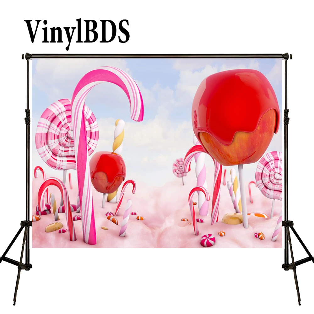 VinylBDS пастельный розовый фон леденец дети фото сказка лес ребенок фотографии фоны