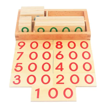 

Montessori Children Wooden Number Digital 1-9000 Cards Toys For Students Learning Small Size Educational Early Educational Toys