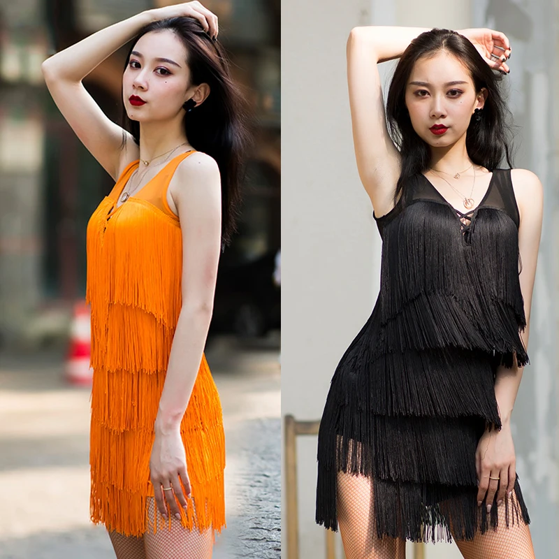 

Sexy Latin Dance Competition Dresses Women Tassel Dress Samba Rumba Dress Party Wear Adult Latin Dress Fringes Costume BL2280