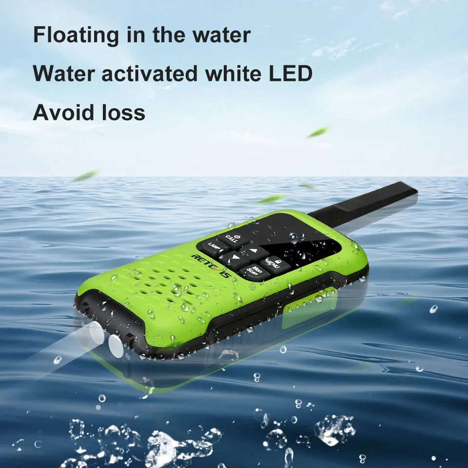 Retevis RT649P Floating Walkie Talkie Waterproof IP67 Walkie-talkies 2 pcs PMR Portable Two-way Radio For Hunting Fishing Skiing