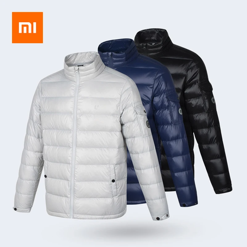 

Newest Xiaomi Uleemark Glossy Surface Integrated Woven Goose Down Men Jacket Continuous Warmth Waterproof Ultra Light Portable