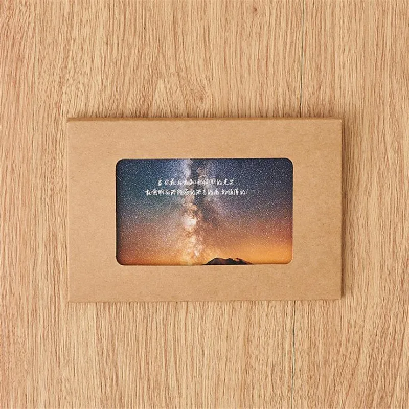  10pcs/lot Retro Kraft Paper Invitation Greeting Card With Window Postcard Box Blank Photo Box Weddi - 4000552679598