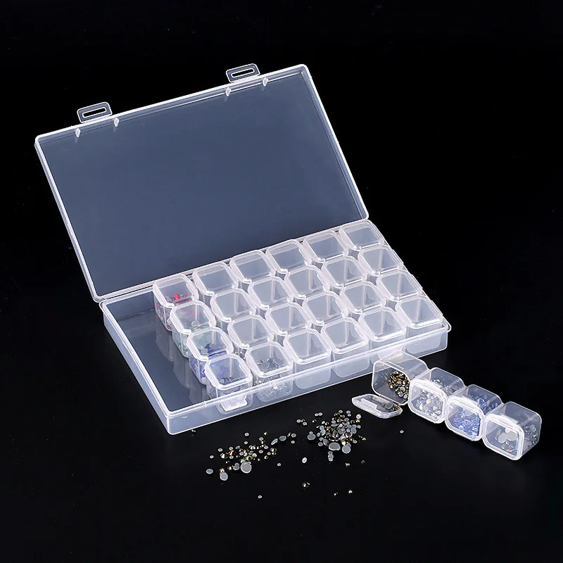 

28 Lattices Diamond Embroidery Accessories Diamond Painting Boxes Dismountable Cross Stitch Cases Storage Home Storage Organizer