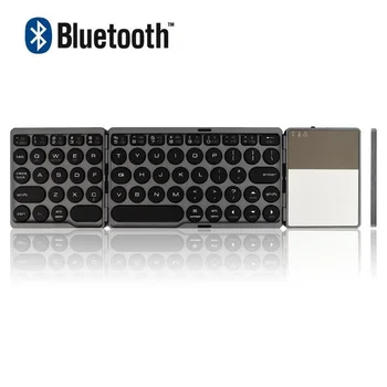 

Mini Folding Keyboard Bluetooth Fold-Able Wireless Keypad Touch-Pad Triple Keyboard Mobile Flat Panel for Android Windows iOS