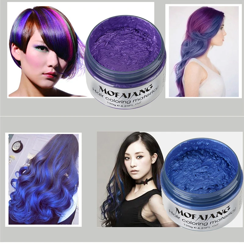 7 цветов Временная Краска для волос крем DIY фиолетовый серый воск для волос одноразовая формовочная модельная вставка краска для волос TSLM2
