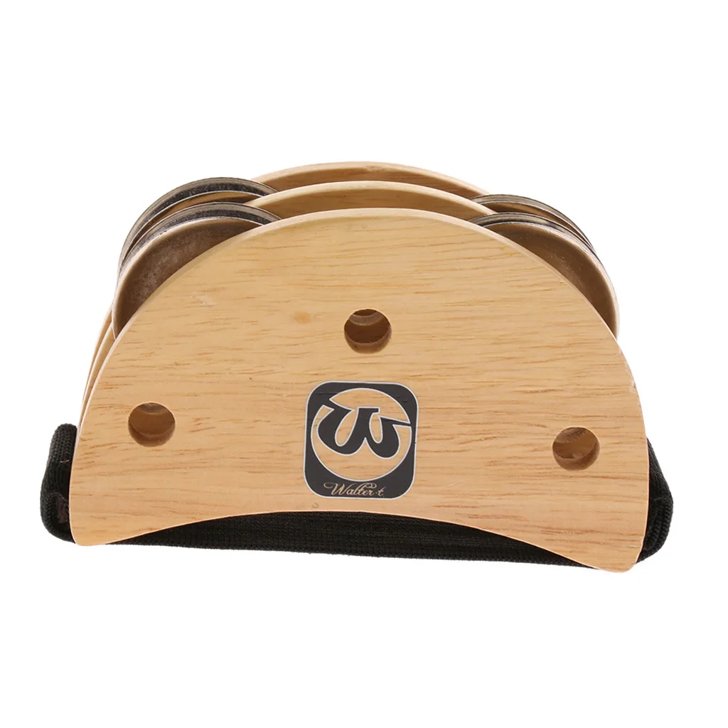 

MagiDeal Wooden Foot Shaker Foot Tambourine Bright Sound Cajon Accessory