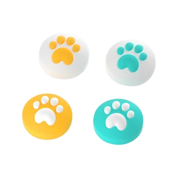 

Silicone Joystick Caps ,Cute Cat Claw Analog Stick Cover for Nintendo Switch Controller 2 Pairs (Yellow+Green)