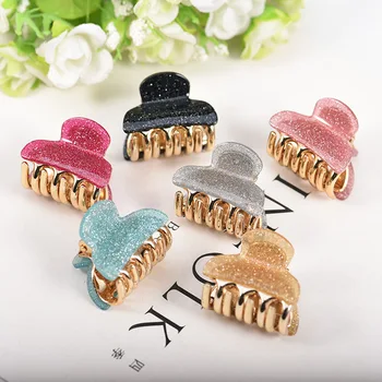 

2PC Elegant Gradient Color Women's Small Hair Claws lovely Girls Horsetail Hair Grips Hair Accessories HeadWear