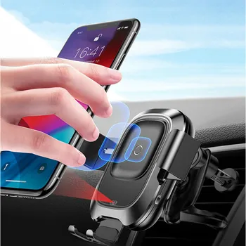 

TOKOHANSUN Intelligent Sensor Car Phone Holder for iPhone X XR Wireless Charger Universal Car Air Vent Mobile Phone Holder Stand