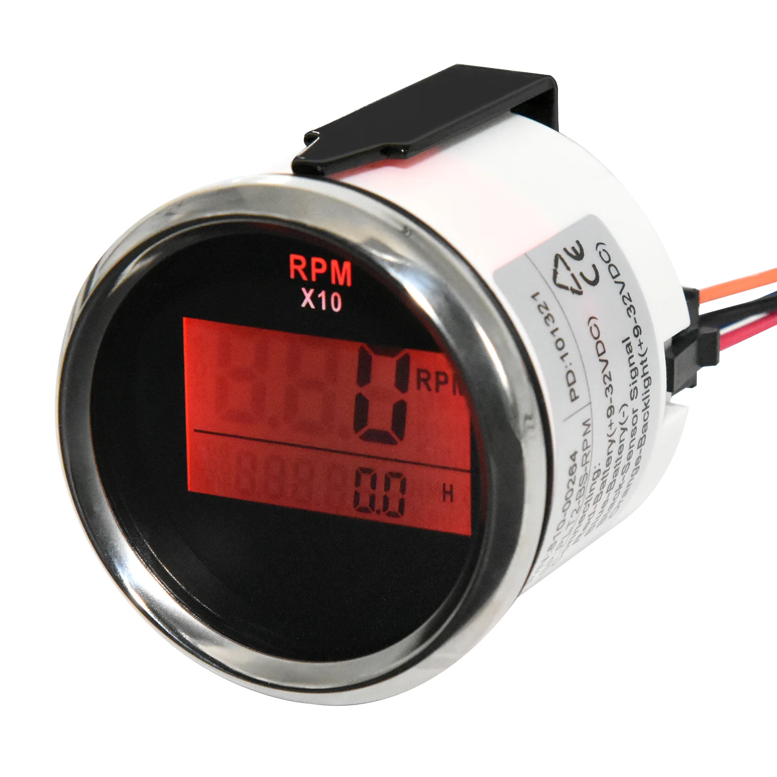 0-999RPM Tachometer 52mm Tacho Gauge with RED Backlight for Tacho ...