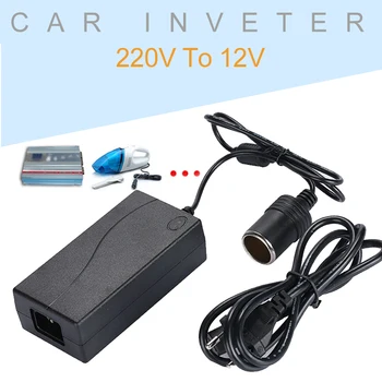 

Adaptor Transverter Durable Socket Home Automotive 60W AC 220V To DC12V Portable Adapter