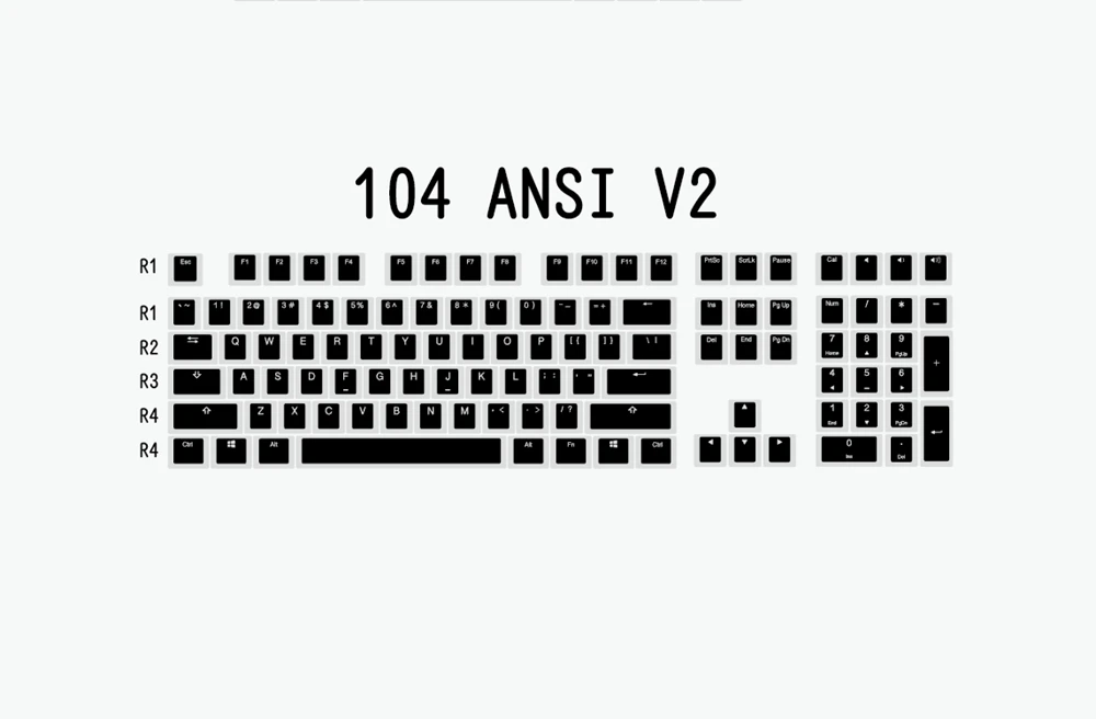 Pudim V2 PBT Doubleshot Keycap, OEM, retroiluminado
