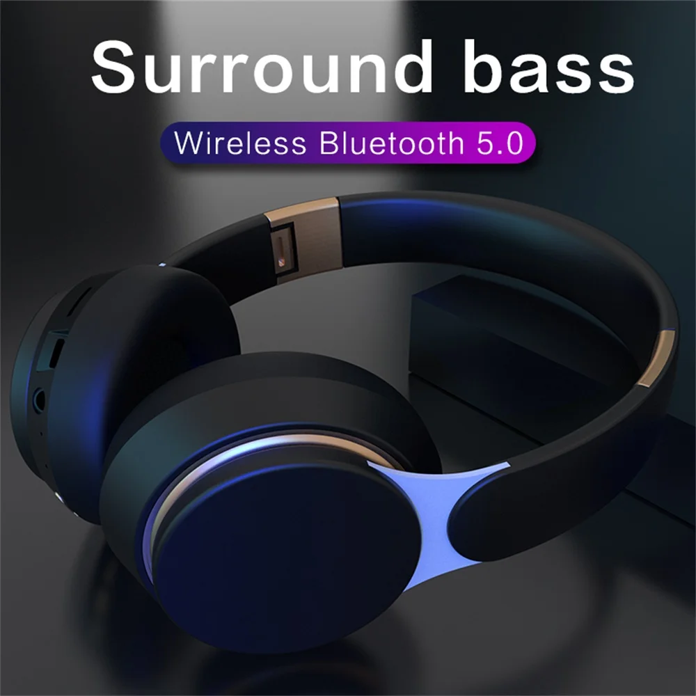 Over Head Bluetooth Headphones surround bass Stereo Headset Wireless Foldable 3 5 mm jack with Microphone Sports ln