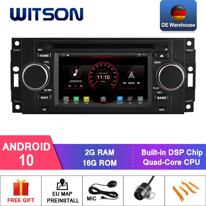 WITSON android 10 автомобильный мультимедийный плеер 5 дюймов для Chrysler/300C/Dodge/Jeep/Commander/Compass/Grand Cherokee радио gps DVD