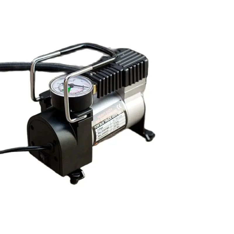 Dc 12V Draagbare Super Flow Compressore D'Aria In Metallo Bandenpomp Auto Luchtpomp Voertuig Pompa Elektrische Manometro Pompa Di Emergenza