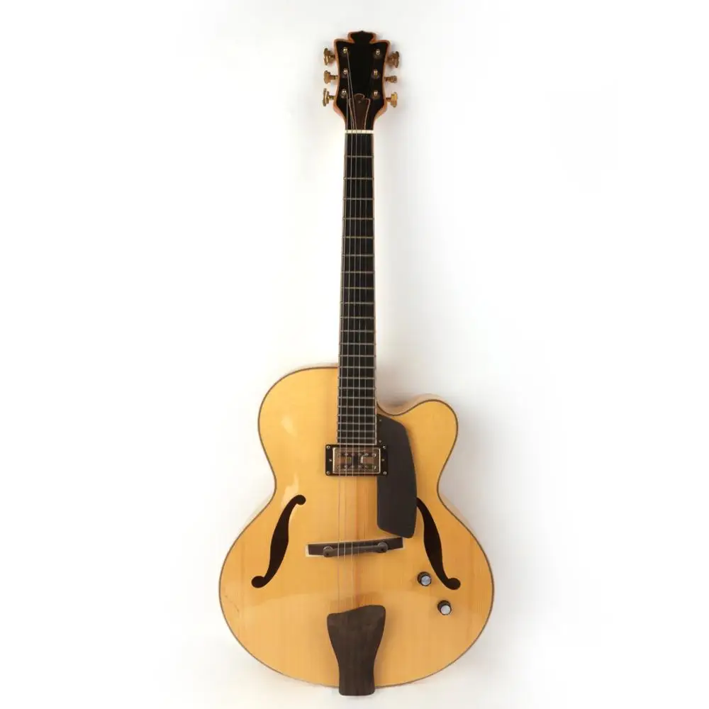 good quality hand made solid wood jazz hollow body f hole electric guitar free shipping | Спорт и развлечения