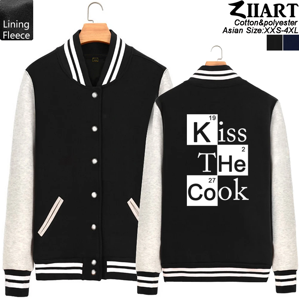 

BREAKING BAD Bee Vamonos Pest Kiss The Cook CRAZY MOTHER TESTED Girls Woman Full Zip Autumn Fleece Baseball jackets ZIIART