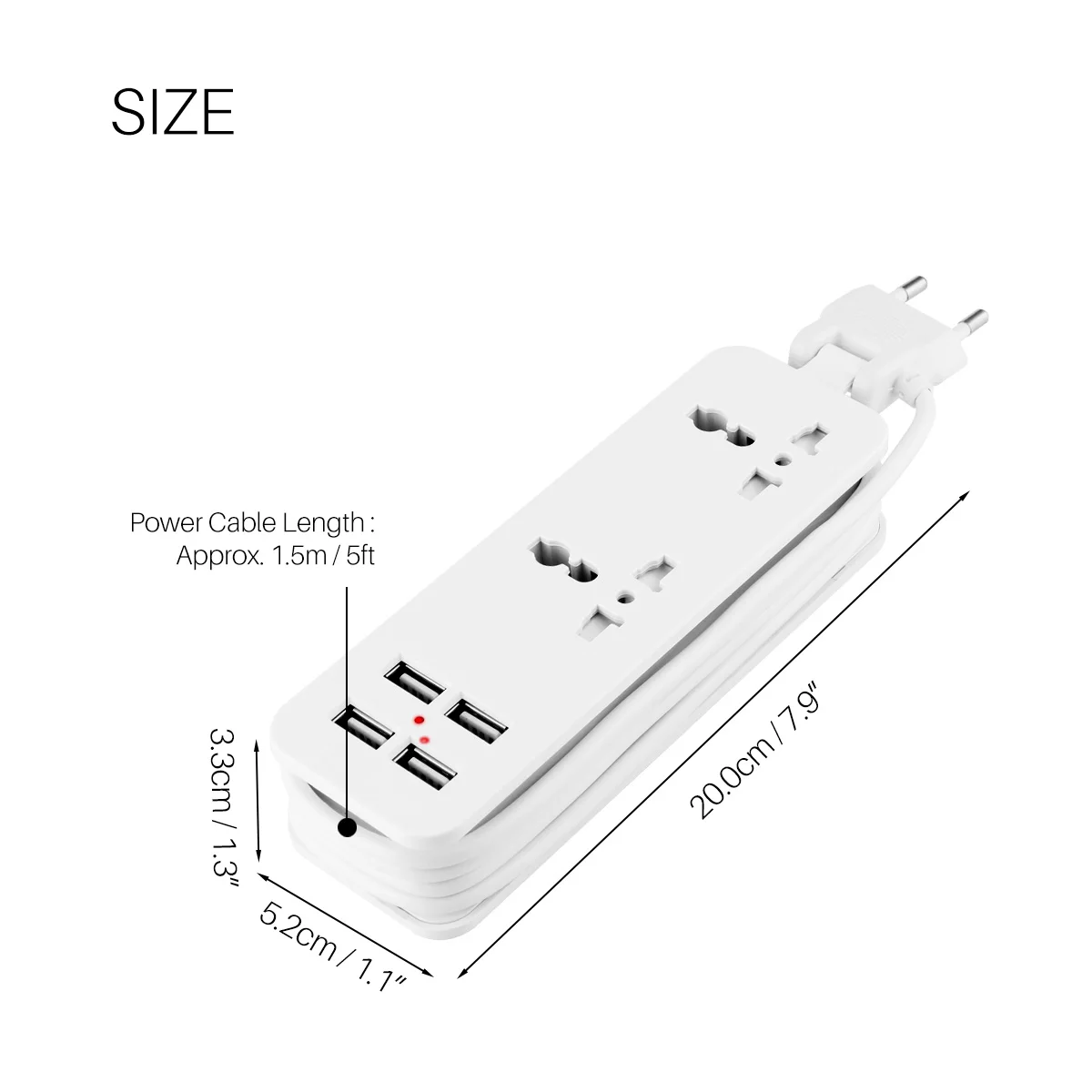 Powstro ЕС вилка удлинитель розетка Портативный Путешествия сетевой фильтр с 4 USB 5 В 2A Смарт зарядное устройство настенное зарядное устройство