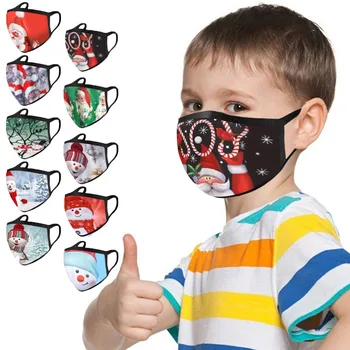 

Mascarilla 10pc Children's Kids Mask Christmas Face Mask Fashion Print Mouth Mask Reusable Face Masks Washable Face Mask Kids