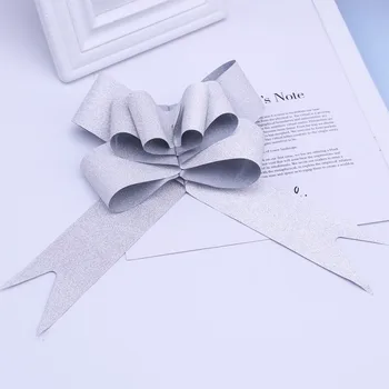 

Large 20Pcs 5cm Diamond Glitter Pull Flower Gift Bouquet Wrapping Wedding Christmas Car Butterfly Knot Ribbon DIY Decoration