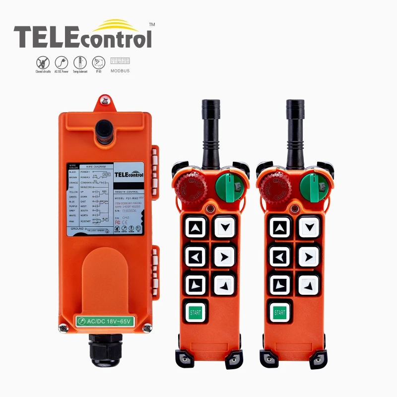 Koop Universele Telecontrol F21 E2 Radio Afstandsbediening 2 Zenders 1 Ontvanger Industriële draadloze control voor kraan AC DC