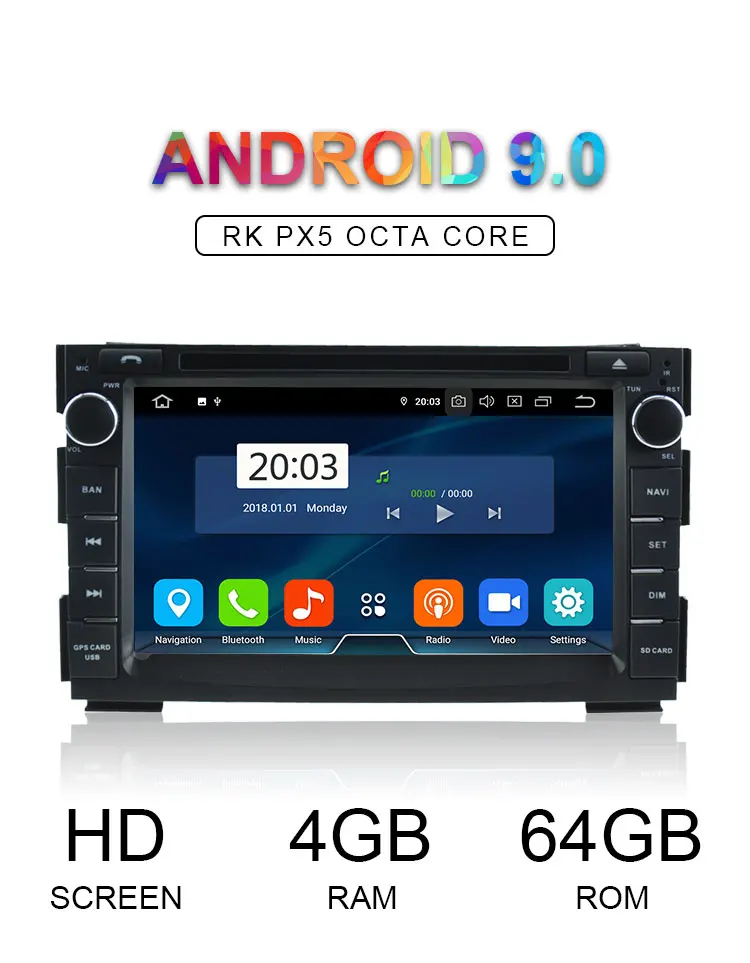 Best LJHANG Android 9.0 Car DVD Player For Kia Ceed 2010 2011 2012 GPS Navi WIFI Auto Multimedia 2 Din Car Radio Stereo IPS 8 Core SD 1