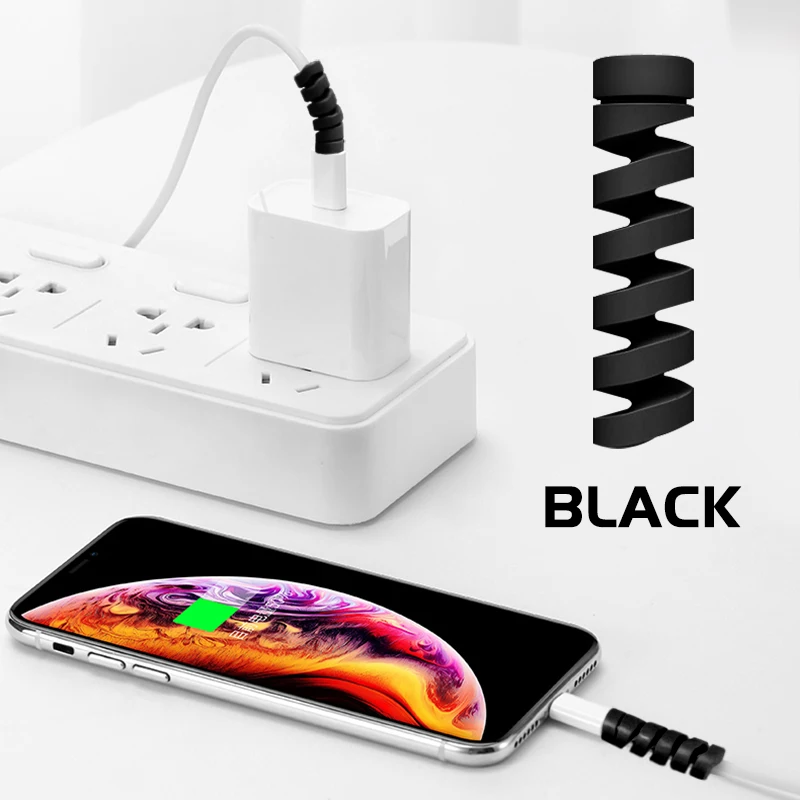 4 шт. намотка кабеля защита для usb-кабеля наушники крышка пружинный кабель намотки для мобильного телефона кабель наушников кабель для android-устройств веревка