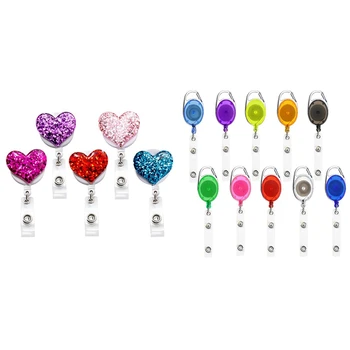 

15 Pcs Retractable Badge Holder Vertical Style Clear Id Card Holders Badge Reel Clips-5 Pcs 3.1Cm & 10 Pcs 3.5 X 6.5Cm