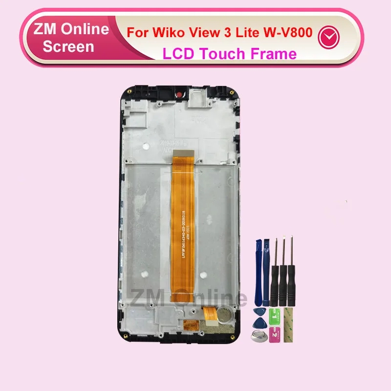 

For Wiko View 3 Lite W-V800 LCD Display With Touch Screen With Frame Digitizer Assembly Replacement With Tools