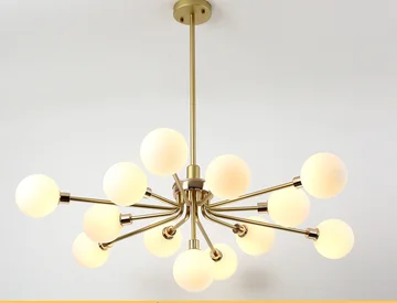 Gold 13 light 105CM Современное Внутреннее освещение, люстры для дома стеклянный шар абажур подвесной светильник скандинавского дизайна гостиной/кухни лампа 110 В/220 В светодиодный - Цвет абажура: Gold 13 light 105CM