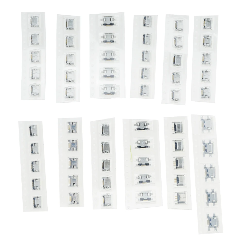 60 шт. 5 контактный разъем SMT разъем Micro usb Тип B Женский размещение 12 моделей SMD Штекерный разъем DIP