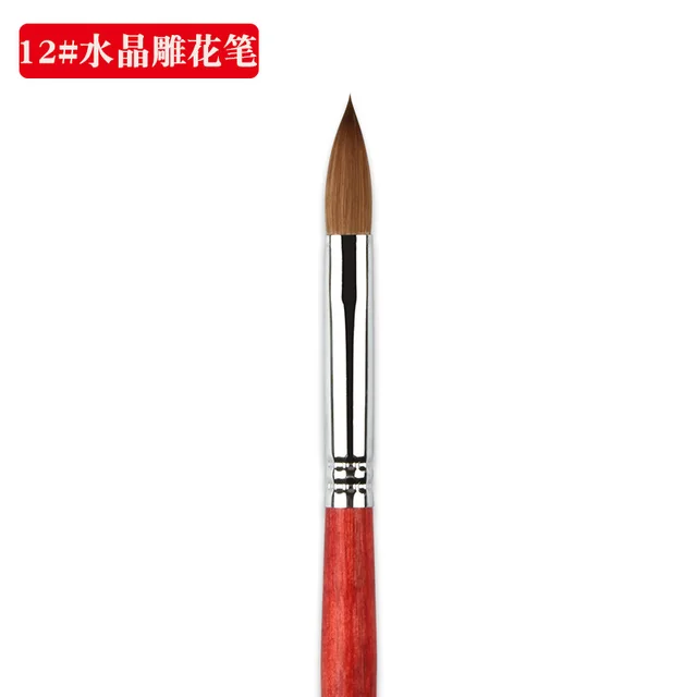 Manufacturers Supply New 100 Kolinsky Nail Brush Mink Hair Manicure Brush Crystal Pen Carving Pen #12#14 #16 number12