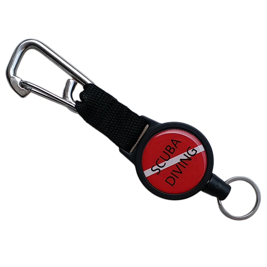 Durable Dive Mesh Duffel Bag Snorkeling Retractor Lanyard Holder Hook Carabiner for Diving Water Sports