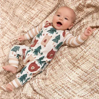 

21 Cute Infant Baby Girls Rompers Bear Pattern Baby Girl Boy Clothes Long Sleeve Jumpsuit