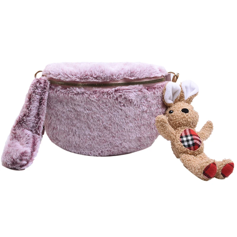 

iVog New Arrival Everyday Ladies Fur Fashion Crossbody Messenger Handbag Geometric enciaga Clutch Saddle Bags for Women 2019