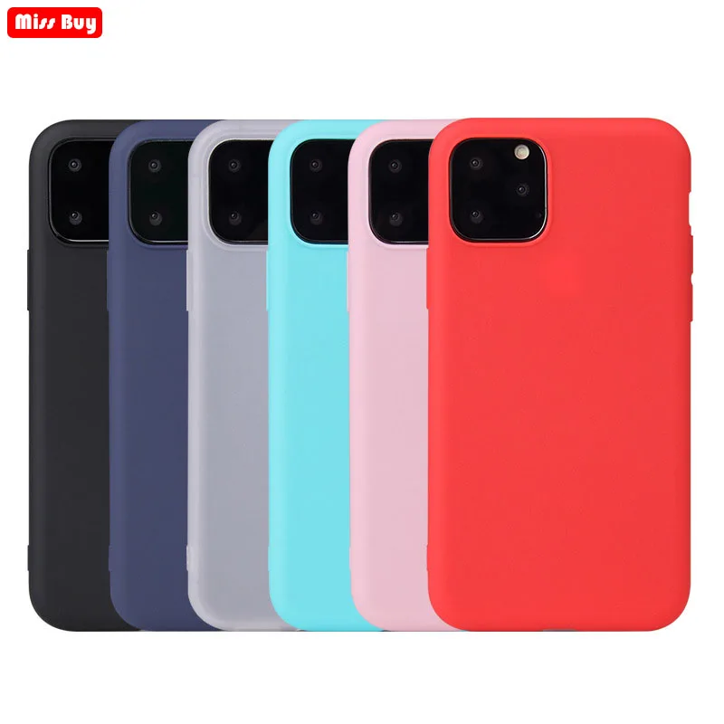 

For iPhone 11 2019 11Pro ProMax Case Slim Soft Silicone Case Matte TPU Cover For iPhone 6 6s 7 8 Plus X XS XR Xs max Coque Funda