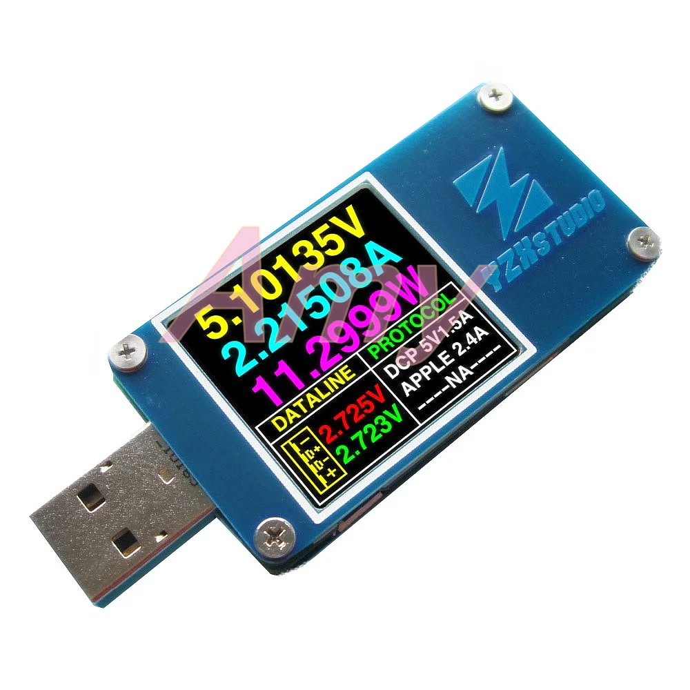 YZXstudio ZY1276 tabla azul ZY1270 medidor de color USB PD TC voltaje y capacidad de corriente prob