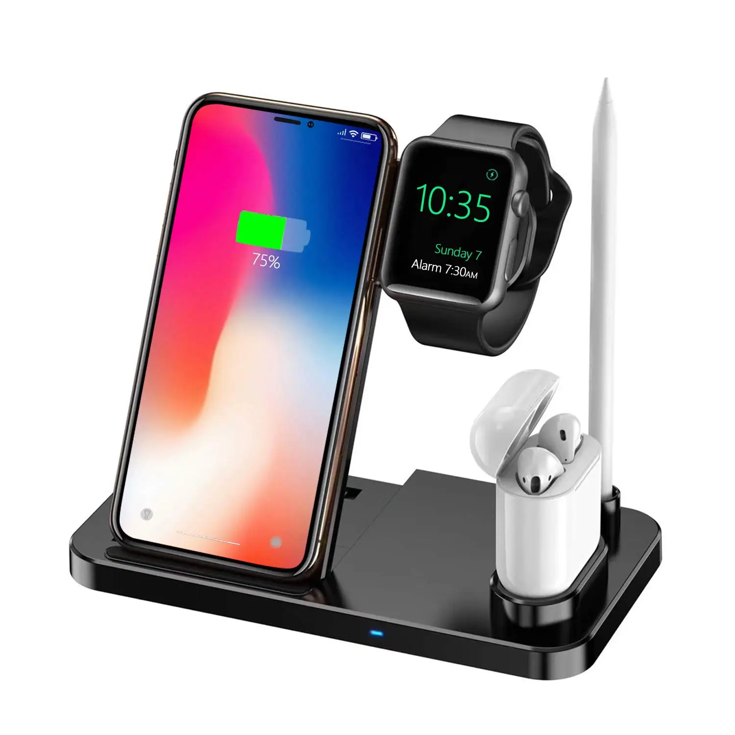 

Wireless Charger 4 in 1 Charging Station for Apple Watch Charger Qi Fast Wireless Charging Stand Compatible iPhone AirPods