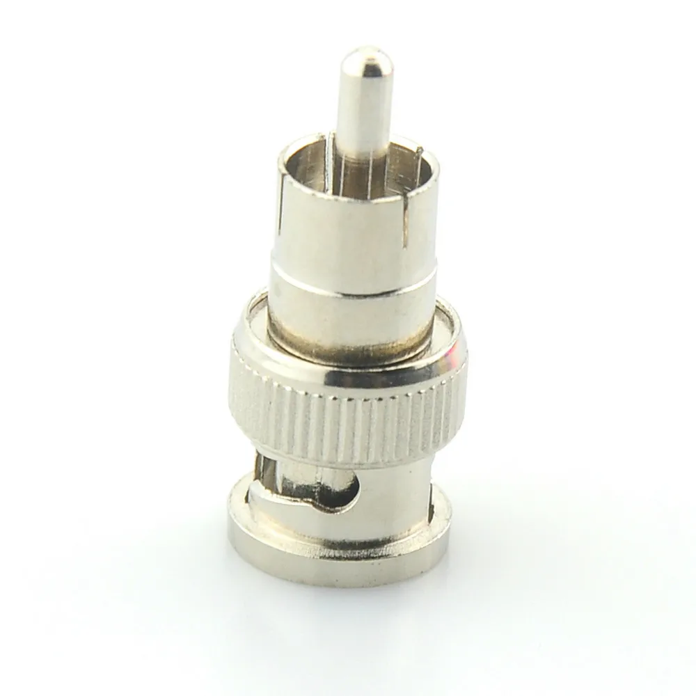 Adaptador de conector coaxial macho de macho BNC a RCA, acoplador de Cable para cámara CCTV