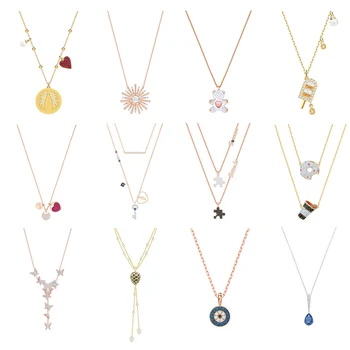 

SWA XL030 Original SWAN Fashion Elegant Shiny Sun Cute Bear Puzzle Donut Shape DIY Woman Necklace Jewelry Free Shipping