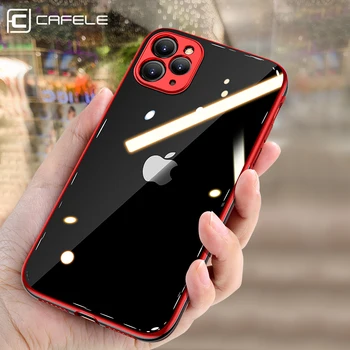 

CAFELE Luxury plating case for iphone 11 pro max ultra thin soft TPU silicon transparent shining case for iphone 11 pro