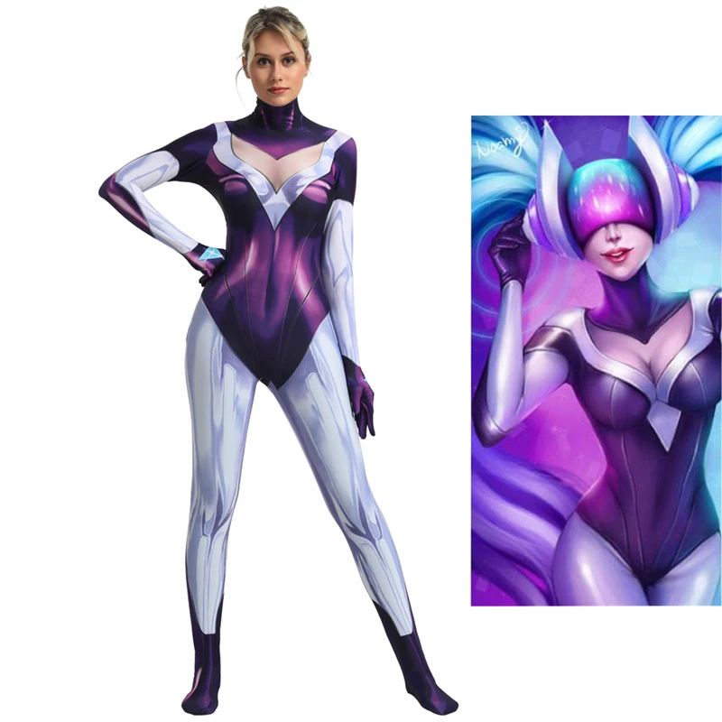 

DJ Sona Cosplay Costumes Adult Children Game LOL League Of Legends Zentai Bodysuit Halloween Costume For Women Kids