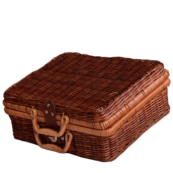

Organizer Ratten Portable Useful Handmade Weaving Box Durable Storage Case Square